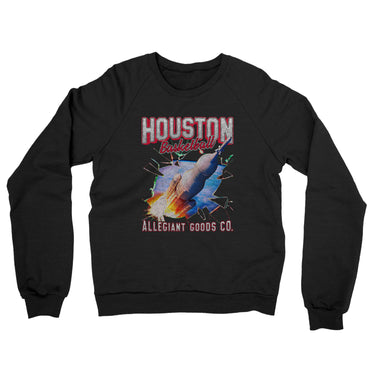 Houston Basketball Throwback Mascot Midweight French Terry Crewneck Sweatshirt-Allegiant Goods Co. Vintage Sports Apparel