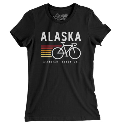 Alaska Cycling Women's T-Shirt-Black-Allegiant Goods Co. Vintage Sports Apparel