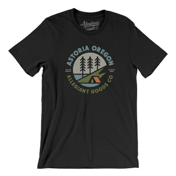 Astoria Oregon Retro Badge Men/Unisex T-Shirt-Black-Allegiant Goods Co. Vintage Sports Apparel