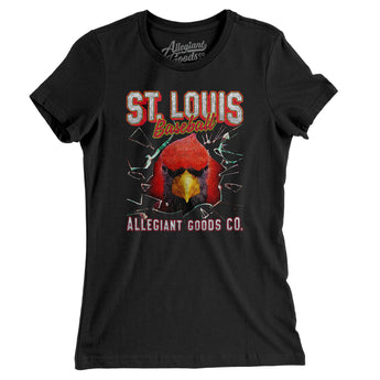St Louis Baseball Throwback Mascot Women's T-Shirt-Allegiant Goods Co. Vintage Sports Apparel