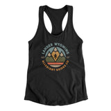 Lander Wyoming Retro Badge Women's Racerback Tank-Black-Allegiant Goods Co. Vintage Sports Apparel