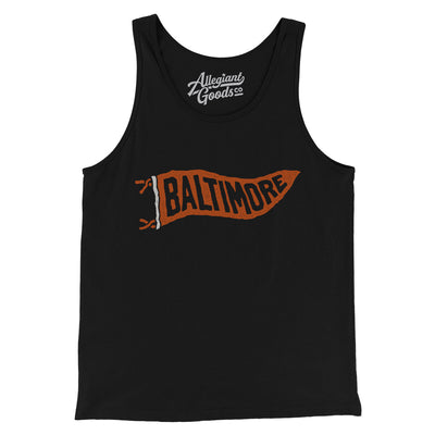 Baltimore Pennant Men/Unisex Tank Top-Black-Allegiant Goods Co. Vintage Sports Apparel