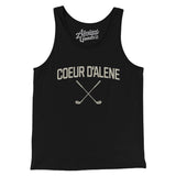 Coeur D'alene Golf Men/Unisex Tank Top-Black-Allegiant Goods Co. Vintage Sports Apparel