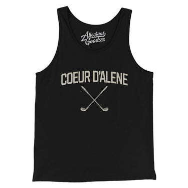 Coeur D'alene Golf Men/Unisex Tank Top-Black-Allegiant Goods Co. Vintage Sports Apparel