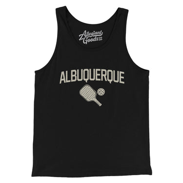Albuquerque Pickleball Men/Unisex Tank Top-Black-Allegiant Goods Co. Vintage Sports Apparel