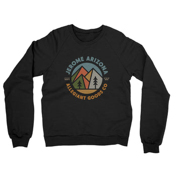 Jerome Arizona Retro Badge Midweight French Terry Crewneck Sweatshirt-Black-Allegiant Goods Co. Vintage Sports Apparel