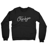 Chicago Illinois Overprinted Midweight French Terry Crewneck Sweatshirt-Black-Allegiant Goods Co. Vintage Sports Apparel