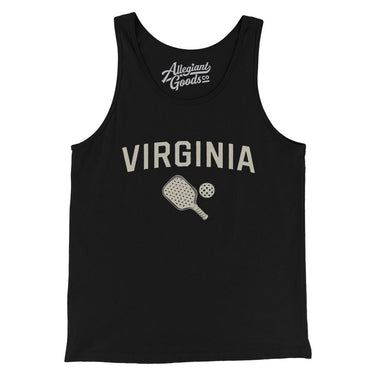 Virginia Pickleball Men/Unisex Tank Top-Black-Allegiant Goods Co. Vintage Sports Apparel