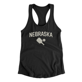 Nebraska Pickleball Women's Racerback Tank-Black-Allegiant Goods Co. Vintage Sports Apparel