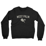 West Palm Pickleball Midweight French Terry Crewneck Sweatshirt-Black-Allegiant Goods Co. Vintage Sports Apparel