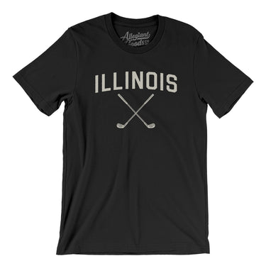 Illinois Golf Men/Unisex T-Shirt-Black-Allegiant Goods Co. Vintage Sports Apparel