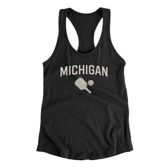 Michigan Pickleball Women's Racerback Tank-Black-Allegiant Goods Co. Vintage Sports Apparel