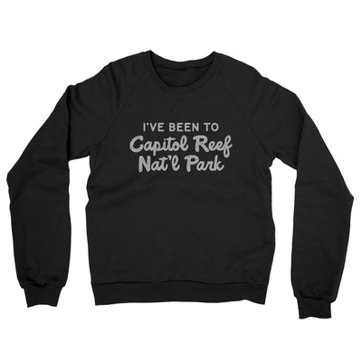 I've Been To Capitol Reef National Park Midweight French Terry Crewneck Sweatshirt-Black-Allegiant Goods Co. Vintage Sports Apparel