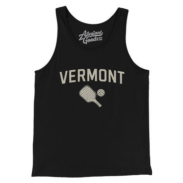 Vermont Pickleball Men/Unisex Tank Top-Black-Allegiant Goods Co. Vintage Sports Apparel