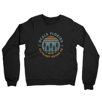 Ocala Florida Retro Badge Midweight French Terry Crewneck Sweatshirt-Allegiant Goods Co. Vintage Sports Apparel