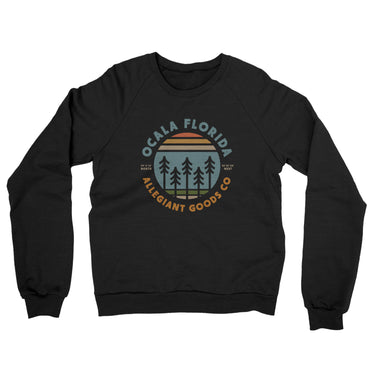 Ocala Florida Retro Badge Midweight French Terry Crewneck Sweatshirt-Allegiant Goods Co. Vintage Sports Apparel