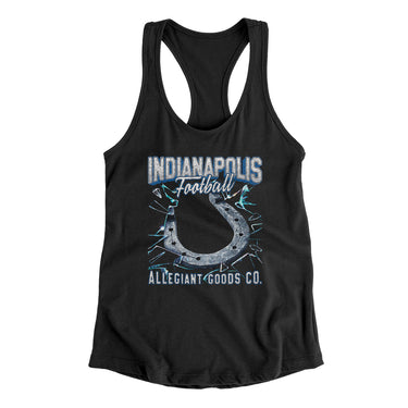 Indianapolis Football Throwback Mascot Women's Racerback Tank-Allegiant Goods Co. Vintage Sports Apparel