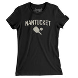 Nantucket Pickleball Women's T-Shirt-Black-Allegiant Goods Co. Vintage Sports Apparel