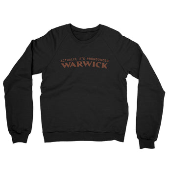 Actually It's Pronounced Warwick Midweight French Terry Crewneck Sweatshirt-Black-Allegiant Goods Co. Vintage Sports Apparel