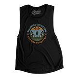 Telluride Colorado Retro Badge Women's Flowey Scoopneck Muscle Tank-Black-Allegiant Goods Co. Vintage Sports Apparel