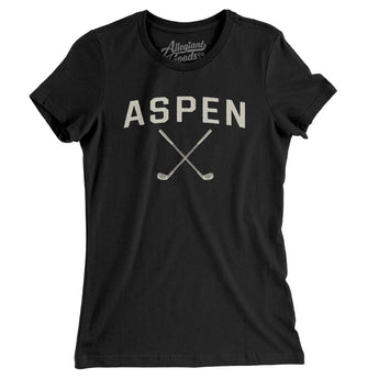 Aspen Golf Women's T-Shirt-Black-Allegiant Goods Co. Vintage Sports Apparel