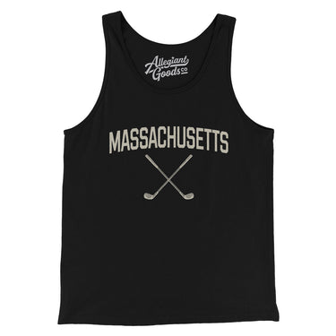 Massachusetts Golf Men/Unisex Tank Top-Black-Allegiant Goods Co. Vintage Sports Apparel