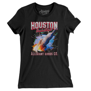 Houston Basketball Throwback Mascot Women's T-Shirt-Allegiant Goods Co. Vintage Sports Apparel