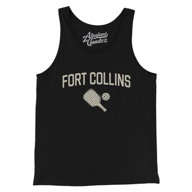 Fort Collins Pickleball Men/Unisex Tank Top-Black-Allegiant Goods Co. Vintage Sports Apparel