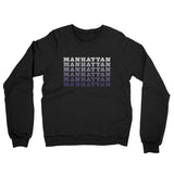 Manhattan Repeat Midweight French Terry Crewneck Sweatshirt-Black-Allegiant Goods Co. Vintage Sports Apparel