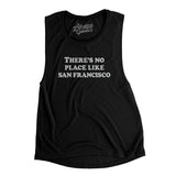 There's No Place Like San Francisco Women's Flowey Scoopneck Muscle Tank-Black-Allegiant Goods Co. Vintage Sports Apparel