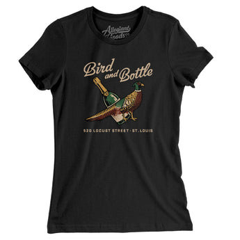 Bird And Bottle St. Louis Women's T-Shirt-Black-Allegiant Goods Co. Vintage Sports Apparel