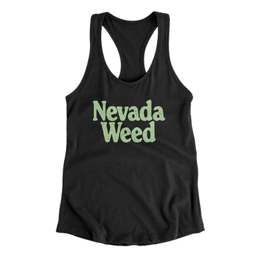 Nevada Weed Women's Racerback Tank-Black-Allegiant Goods Co. Vintage Sports Apparel