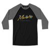 Memphis Overprint Men/Unisex Raglan 3/4 Sleeve T-Shirt-Black|Deep Heather-Allegiant Goods Co. Vintage Sports Apparel