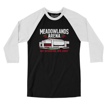 Meadowlands Arena Men/Unisex Raglan 3/4 Sleeve T-Shirt-Allegiant Goods Co. Vintage Sports Apparel