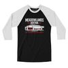 Meadowlands Arena Men/Unisex Raglan 3/4 Sleeve T-Shirt-Black|White-Allegiant Goods Co. Vintage Sports Apparel