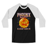 Phoenix Basketball Throwback Mascot Men/Unisex Raglan 3/4 Sleeve T-Shirt-Allegiant Goods Co. Vintage Sports Apparel