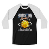 Houston Baseball Throwback Mascot Men/Unisex Raglan 3/4 Sleeve T-Shirt-Allegiant Goods Co. Vintage Sports Apparel