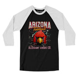Arizona Football Throwback Mascot Men/Unisex Raglan 3/4 Sleeve T-Shirt-Allegiant Goods Co. Vintage Sports Apparel