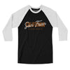San Fran Overprint Men/Unisex Raglan 3/4 Sleeve T-Shirt-Black|White-Allegiant Goods Co. Vintage Sports Apparel