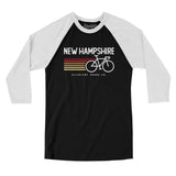 New Hampshire Cycling Men/Unisex Raglan 3/4 Sleeve T-Shirt-Allegiant Goods Co. Vintage Sports Apparel