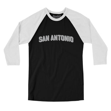 San Antonio Varsity Men/Unisex Raglan 3/4 Sleeve T-Shirt-Allegiant Goods Co. Vintage Sports Apparel