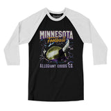 Minnesota Football Throwback Mascot Men/Unisex Raglan 3/4 Sleeve T-Shirt-Allegiant Goods Co. Vintage Sports Apparel