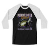 Minnesota Football Throwback Mascot Men/Unisex Raglan 3/4 Sleeve T-Shirt-Black|White-Allegiant Goods Co. Vintage Sports Apparel
