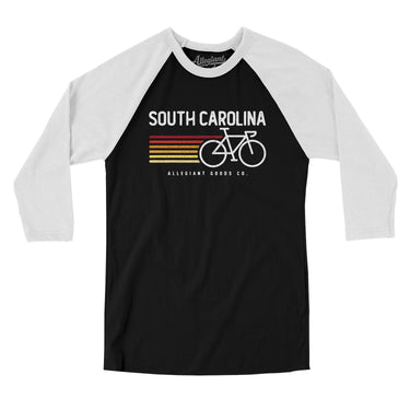South Carolina Cycling Men/Unisex Raglan 3/4 Sleeve T-Shirt-Allegiant Goods Co. Vintage Sports Apparel