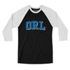 Orl Varsity Men/Unisex Raglan 3/4 Sleeve T-Shirt-Black|White-Allegiant Goods Co. Vintage Sports Apparel