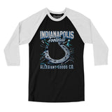 Indianapolis Football Throwback Mascot Men/Unisex Raglan 3/4 Sleeve T-Shirt-Allegiant Goods Co. Vintage Sports Apparel