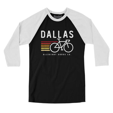 Dallas Cycling Men/Unisex Raglan 3/4 Sleeve T-Shirt-Allegiant Goods Co. Vintage Sports Apparel