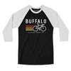 Buffalo Cycling Men/Unisex Raglan 3/4 Sleeve T-Shirt-Black|White-Allegiant Goods Co. Vintage Sports Apparel