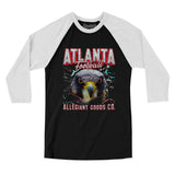 Atlanta Football Throwback Mascot Men/Unisex Raglan 3/4 Sleeve T-Shirt-Allegiant Goods Co. Vintage Sports Apparel