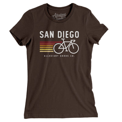 San Diego Cycling Women's T-Shirt-Brown-Allegiant Goods Co. Vintage Sports Apparel